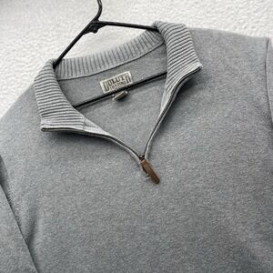 Duluth Trading Sweater Mens XL Gray 1/4 Zip Cotton Blend Pullover Mock Neck Warm